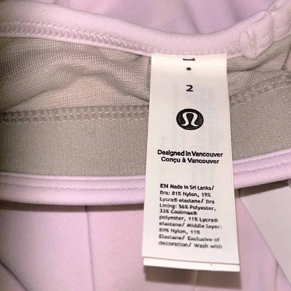 NWT Lululemon Flow Y Wrap-Front High-Neck Bra in Meadowsweet Pink size 2 - Picture 7 of 12